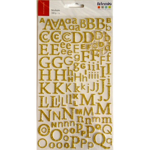 Alphabet Stickers Pailettes Or