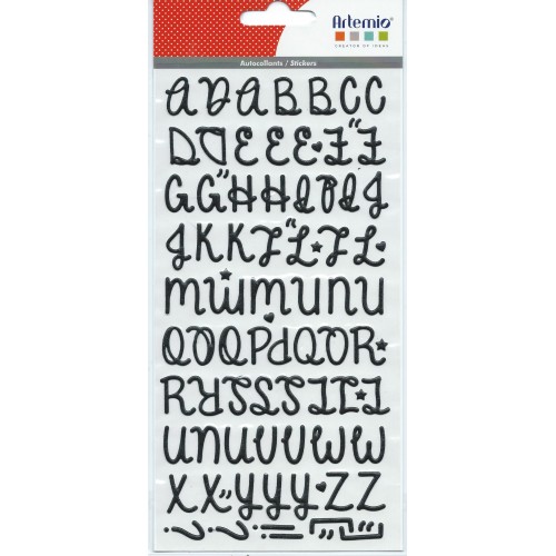Alphabet Stickers Noir Artemio
