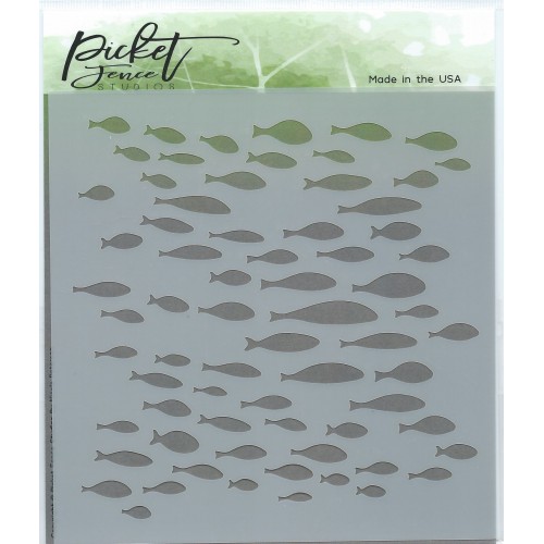 Pochoir Picket Fence Ocean of Fish