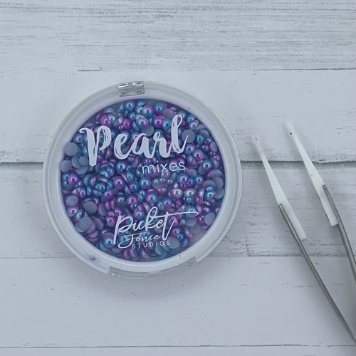 Pearl Mixes Picket Fence Bright Blue & Soft Violet