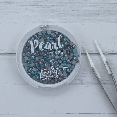 Pearl Mixes Picket Fence Aquat Blue & Rose Gold