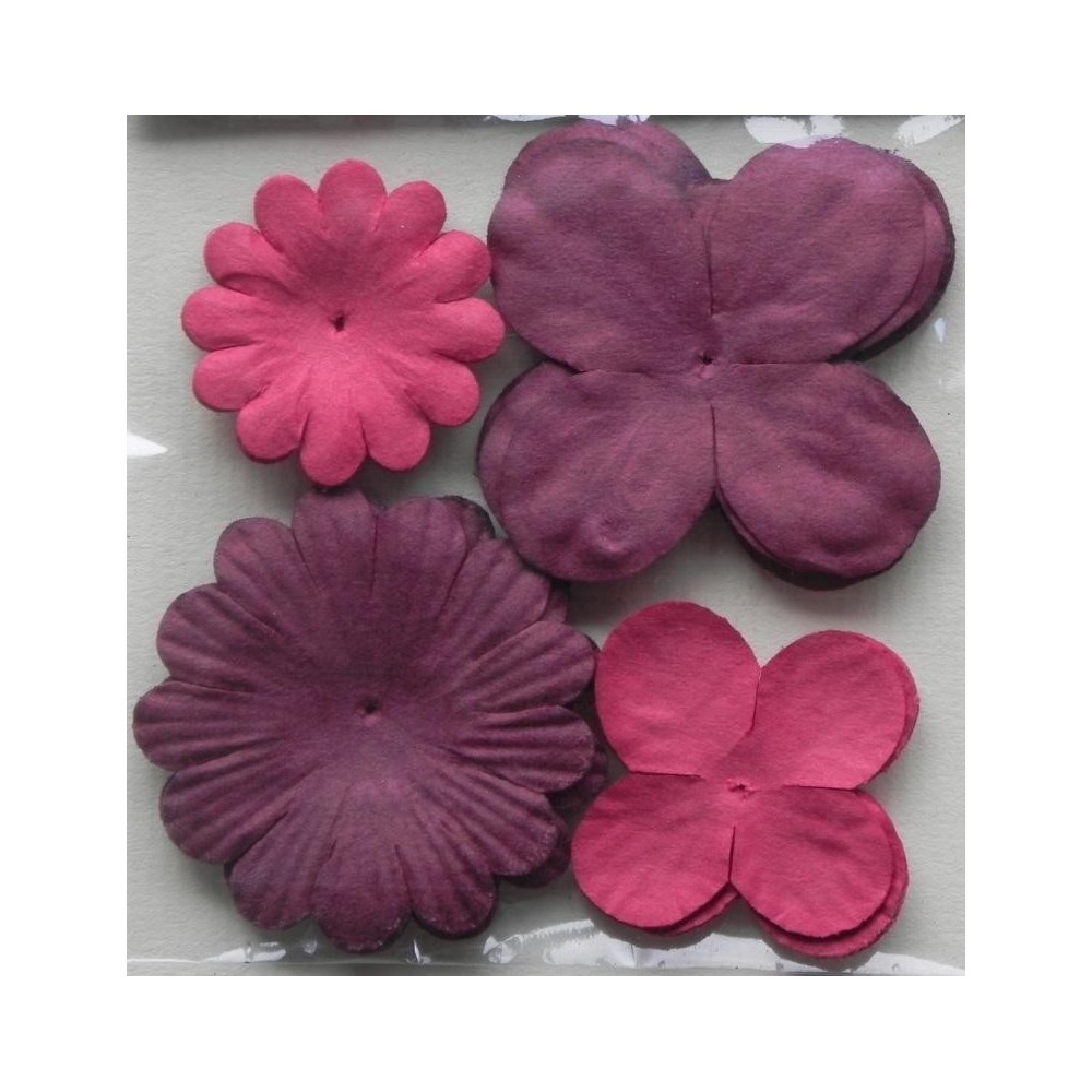 Lot 40 fleurs Rouge et Bordeaux